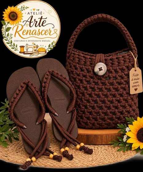 Peças artesanais em tons de café