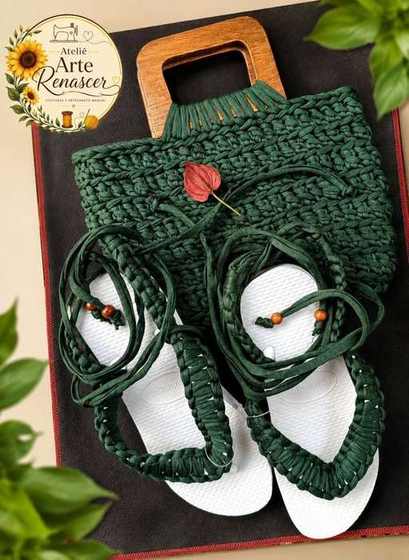 Conjunto verde artesanal